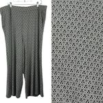 Eloquii B&W Knit Design Wide Leg Pull On Crop Pants Career Pockets Plus Size 22 Photo 1