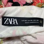 ZARA  Multicolor Floral Short Puff Sleeve Ruched Ruffle Mini Bodycon Dress Sz XS Photo 3