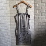 Nelli‎ satin floral appliqué slip dress Gray Size M Photo 1