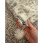 NWT Pottery Barn Teen Faux Fur Zipper Pouch in Gray Snow Leopard Photo 2