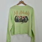 Daydreamer  Def Leppard Crop Tee in Lime Green size Medium Photo 3