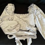 For Love & Lemons  Argent Wrap Long Sleeve Top in Silver  Small Photo 1