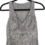 Sue Wong  NOCTURNE Silver Embellished Beaded Cocktail Dress Sleeveless Party 0 XS Photo 1