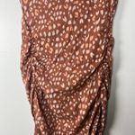 Isabel Maternity Brown Animal Print Short Sleeve Dress Photo 1