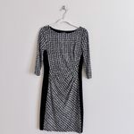 Ralph Lauren Lauren  Houndstooth Ruched Sheath Dress Size 8P Black White Photo 3