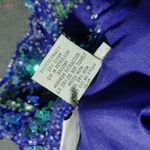 Vintage Styleworks Sequined Silk & Polyester Top Short Sleeve Blue & Green Women Size L Photo 2