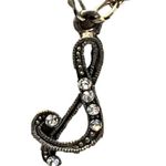 1928 Initial "S" Necklace Silver Tone Clear Rhinestones Adjustable 18" NWT Photo 1