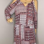 Paper Crane By Anthropologie Cold Shoulder Wine Black and White Dress Size Large Photo 1