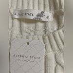 Altar'd State NWT Altar State Crew Neck Cable Knit Sweater Antique White Ivory Size L Photo 5