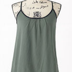 Ro & De Women’s Green Black Racerback Tank Top Small Lightweight Blouse Photo 0