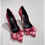 Ted Baker  LONDON Ryama Heels Red Tapestry‎ Glitch Bow Court Pointed Size 38.5 8 Photo 1