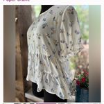 Paper Crane NWOT Baby Doll Ivory Floral Print Short Sleeve Blouse | Women’s Sz M Photo 10