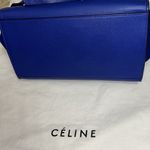 CELINE Authentic Leather/Calfskin Suede Trapeze Indigo Shoulder/Top Hand… Photo 3