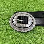 Brighton Black Sunflower Concho Belt Silver Southwest Cowgirl Vintage 1993 SM Photo 3