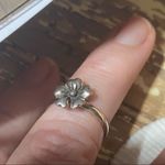 Sterling Silver Flower Toe Ring Oxidized Silver Photo 2