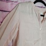 Sigrid Olsen  PALE PINK 100% LINEN LONG LINE TUNIC POCKET TOP SMALL OVERSIZED Photo 2