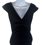 Anthropologie Nicole Miller Strappy Lace up Tie Cutout Ruched Mini Dress Black Small Photo 4