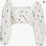 Farm Rio Farm Rip Floral Cropped Balloon Sleeve Top Photo 0