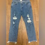 Hudson Jeans  Luxe Crop Riley relaxed straight hidden bottoms medium light sz 26 Photo 1