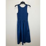 Madewell  The Petite Melody Scoopback Smocked Midi Dress Blue Moon Small NWT Photo 7