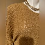 Adrian JordanVintage Gold Shimmer Lace Knitted Sweater Blouse Sz 2X Photo 3
