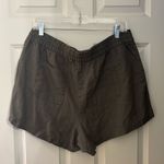 Gap Linen Blend Drawcord Waist Shorts in Dark Olive Green, Size L Photo 4