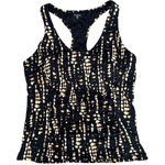 Garnet Hill swim active tankini top batik style ruched black racerback womens 16 Photo 0