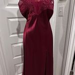 Victoria's Secret VINTAGE GOLD LABEL BURGUNDY SILKY SHEER LACE MAXI LINGERIE GOWN Photo 0