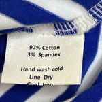 sara campbell blue white striped 3/4 pleated bell sleeve top Size M Photo 4