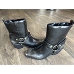 London Rag Dark Olive Green Side Buckle Western Style Ankle Boots Size 8 Photo 7