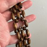 Vintage Wooden Bead Crossbody Bag Boho Brown Woven Shoulder Purse Handmade Photo 10