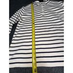 L.L.Bean  SWEATER SHIRT WOMEN SZ LARGE BEIGE BLUE 1/4 ZIP PULLOVER PREPPY Photo 6