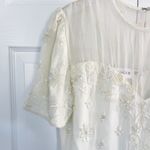 Night Vogue Vintage Ivory Silk Floral Beaded Sheath Dress White Size M Photo 3