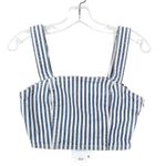 ZARA  Blue White Striped Denim Crop Top Sz M Photo 5