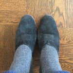 UGG Shearling Lined Black Suede Clogs Heeled Mules Photo 4