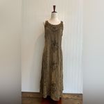 Fairycore Witchy Dark Bohemian Renaissance Embroidered Midi Dress Free Size O/S Black Photo 1