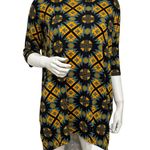 LuLaRoe Women's Yellow Teal Black Aztec Print Short Sleeve Irma Tunic Top Size S Photo 0