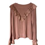 Generation Love  New York Pink Ruffles on Chest and Cuffs Shirt Women’s Medium‎ Photo 1