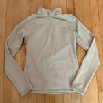 Outdoor Voices  Frost Knit Beige Fitted Quarter Zip Photo 0
