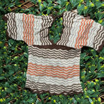 Gabrielle Union Brown Crochet Zig Zag Top Size 2X Photo 0