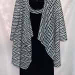 R & M Richards R&M WO SIZE 16 BLACK WHITE WAVE DESIGN DRESS WITH ATTACHED WATERFALL JACKET EUC Photo 5