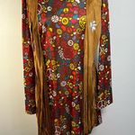 Spirit Peace  Love Hippie flower Power Adult Costume Fringed Vest Polyester M/L daisies Photo 6
