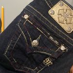 Miss Me SKINNY DARK WASH JEANS SADDLE STITCH POCKET RED,WHITE AND BLUE SZ 27 Photo 13