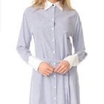 Rag and Bone  Striped Shirt Tie Dress Button Down Silk Cotton Blue White XS Photo 0