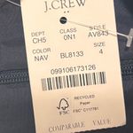 J.Crew NWT Skirt Womens 4 Pencil Lined Ribbon Trim Cotton Navy Career Preppy Photo 5