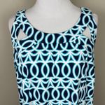 LULU B Dress Womens XL Blue Geometric Sleeveless UPF 50 Strappy Travel Resort Photo 3