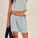 Free People NWT free est milani skirt set racer tank blue snowflake sz small  Photo 0