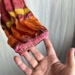 Chaser Crosby Peasant Blouse Multicolor Stripe Cropped Balloon Sleeve Size Small Photo 6