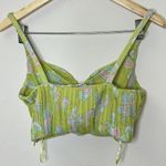 ZARA  Green Floral Cropped Top Sleeveless Women's Size Medium‎ Photo 6