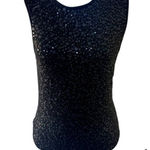 Laundry by Shelli Segal Y2K VTG. LAUNDRY SILK BLACK SEQUIN CROP TANK TOP SMALL Photo 0